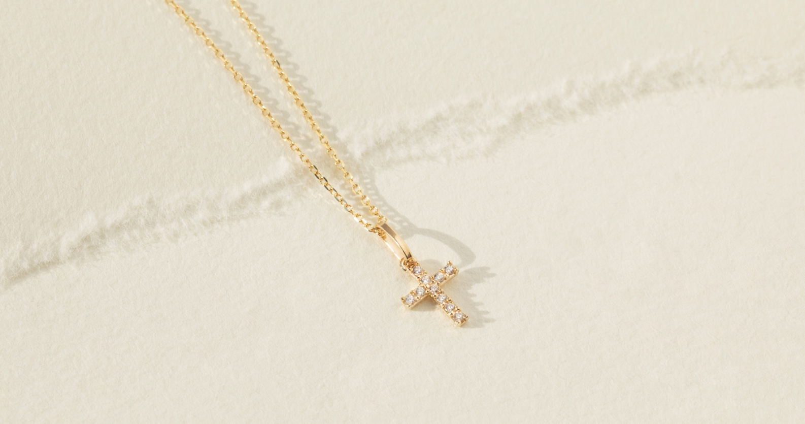 14k Gold Clear CZ Cross Baby / Toddler / Kids Pendant/Necklace